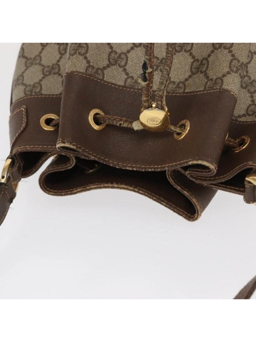 Authentic GUCCI GG Supreme Web Sherry Line Bag PVC Beige Gold 164 02 085 - Picture 14 of 16